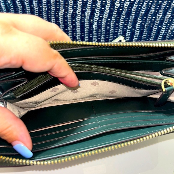 Kate Spade Bixby Place Neda Patent Leather Zip Around Wallet, Spruce Green - Picture 14 of 16